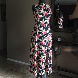 🌸HIBISCUS PRINT FLOWY MIDI DRESS RJ Stevens Sz 8